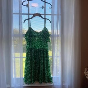 Green floral dress